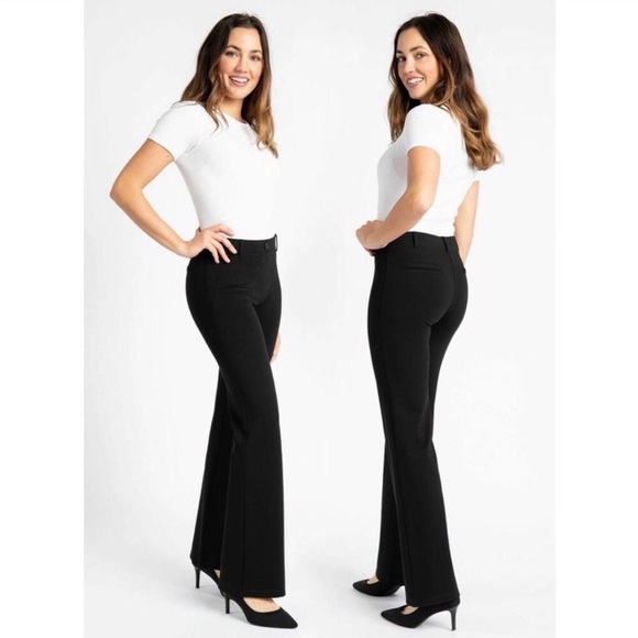 Betabrand Black Straight Leg Pull On Yoga Dress Pants Size XSP - Picture 10 of 13